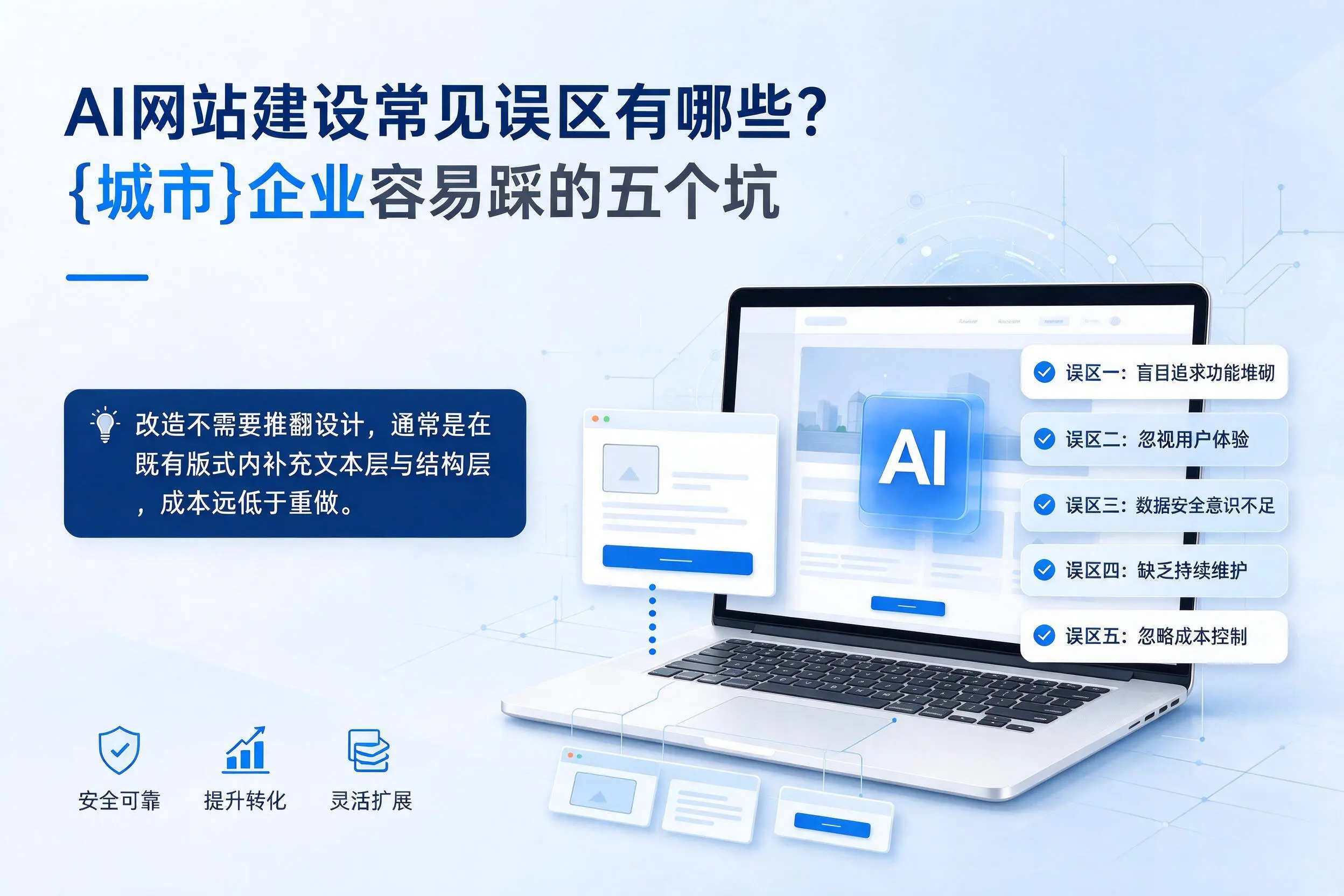 AI网站建设常见误区有哪些？吉林市企业容易踩的五个坑